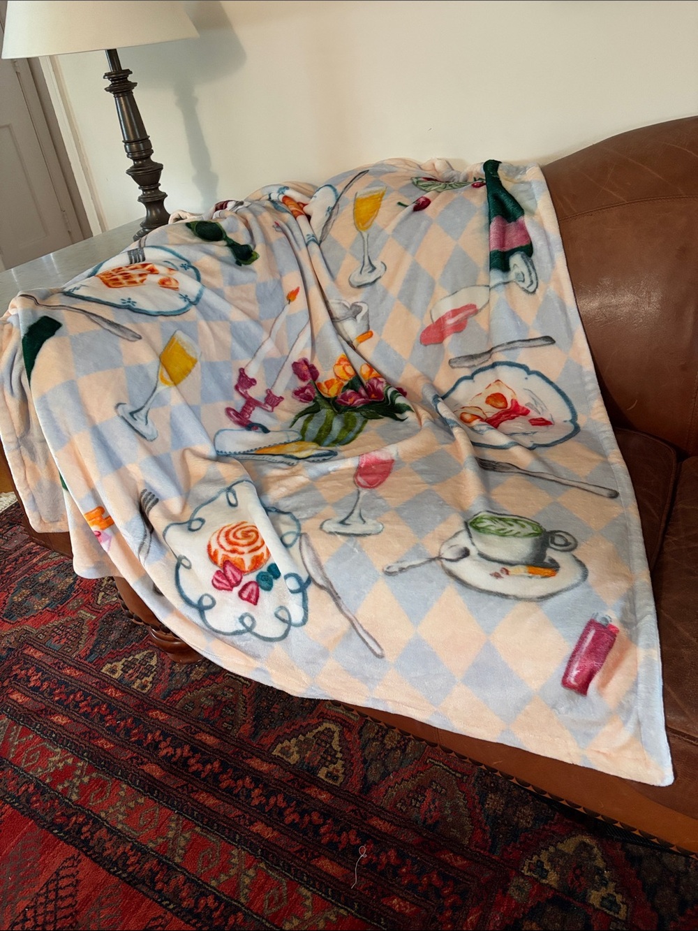 Urban Outfitters Home Tablescape Patterned Throw NWT